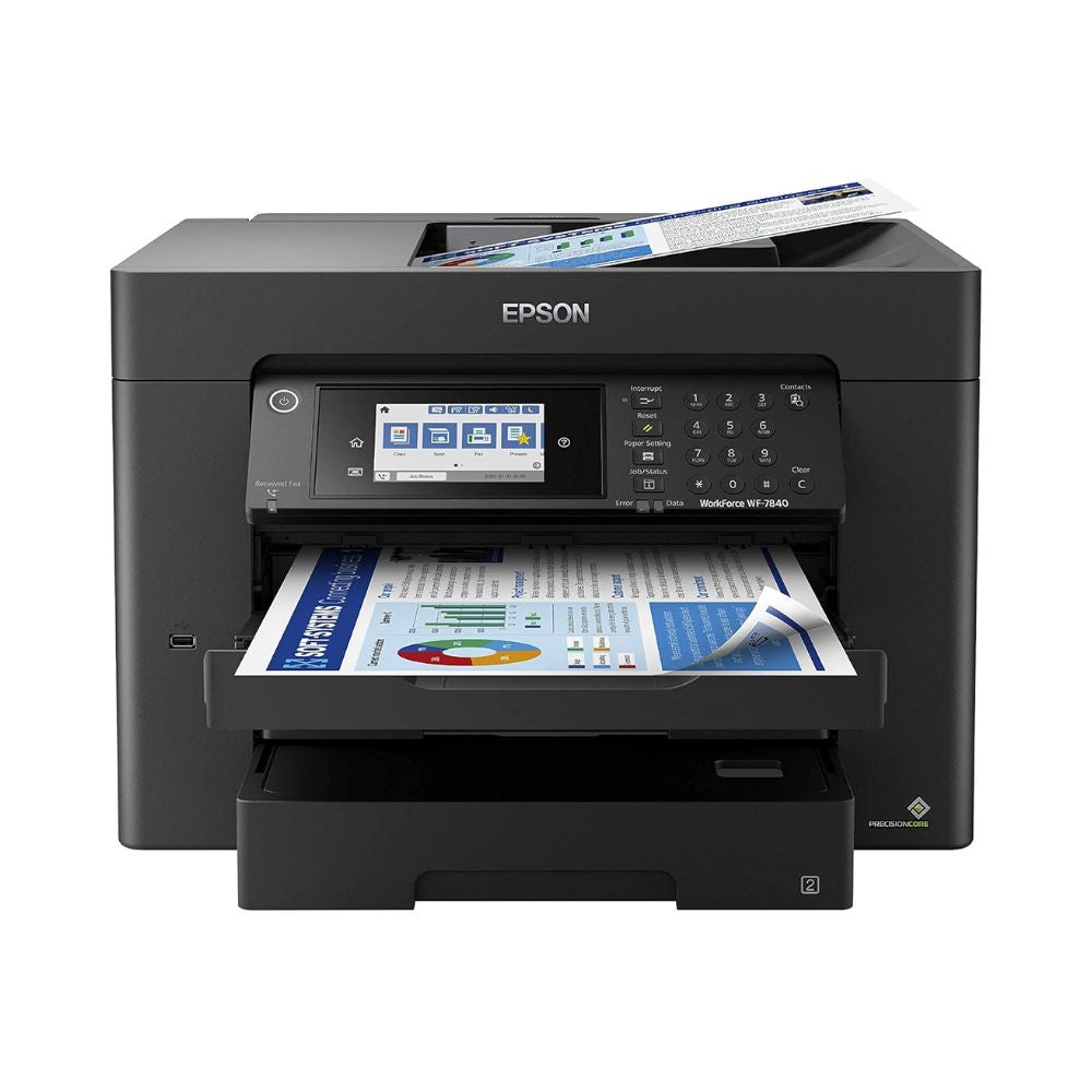 Epson Workforce Pro WF-7840 Wireless All-in-One Wide-Format Printer with Auto 2-Sided Print up to 13" x 19", Copy, Scan and Fax