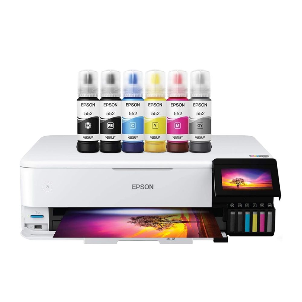 Epson EcoTank Photo ET-8550 Wireless Wide-format Color All-in-One Supertank Printer with Scanner Copier