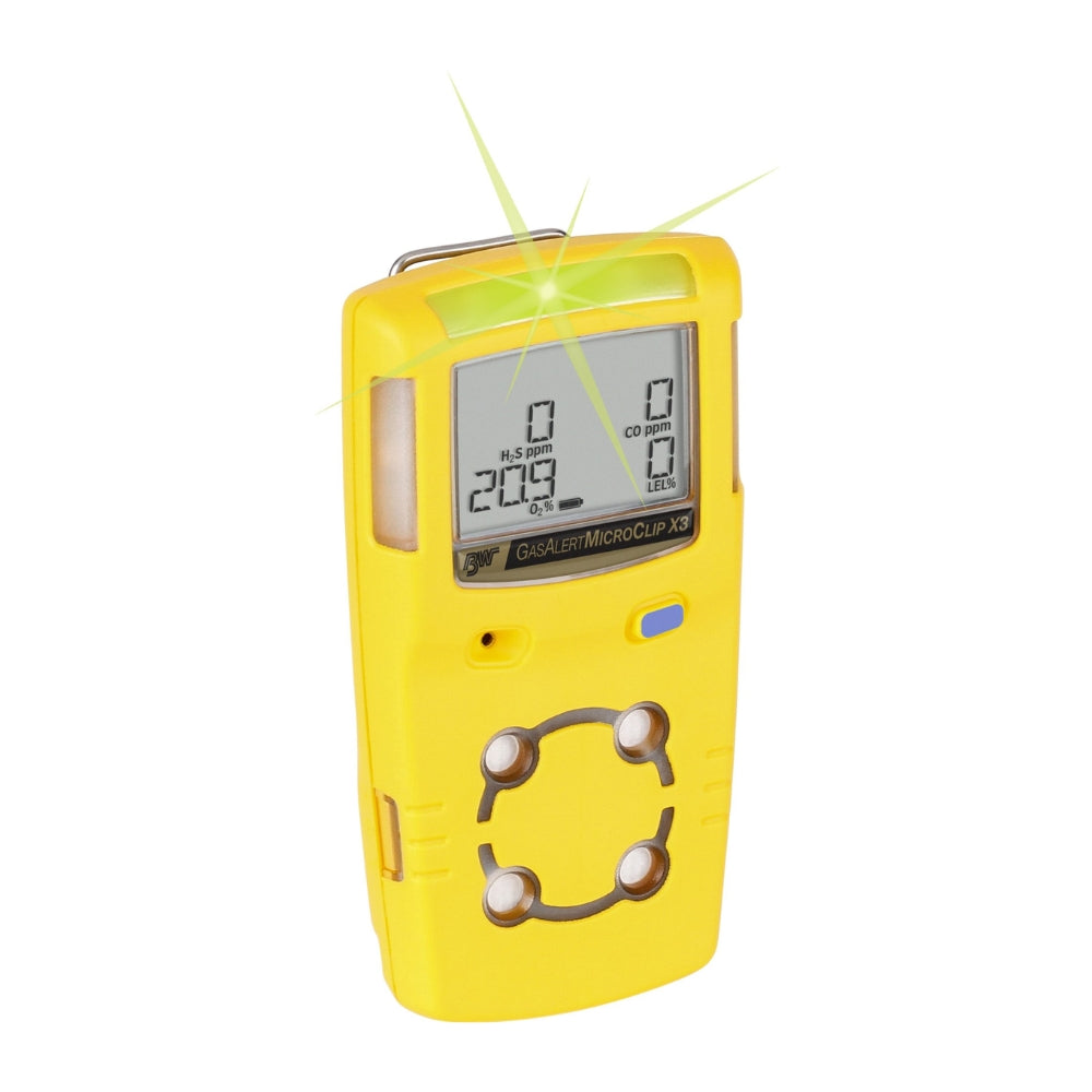 Honeywell MCX3-XWHM-Y-NA BW Technologies by Gas Alert Micro Clip X3 Portable Monitor (O2,LEL,CO,H2S)