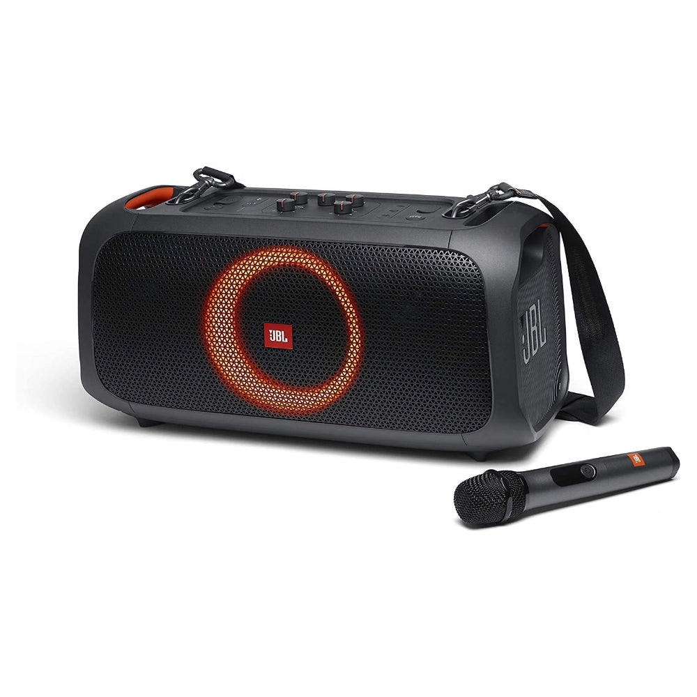 JBL PartyBox On-The-Go Essential - Portable Party Speaker with Built-in Lights and Wireless mic, Amazing JBL Pro Sound, IPX4 splashproof Protection, 6 Hours of Playtime, Convenient Shoulder Strap