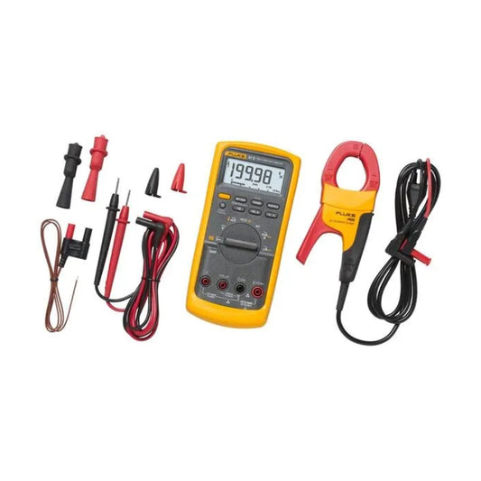Fluke 87V/IMSK Industrial Digital Multimeter with Fluke i400 Current Clamp Kit, Converts 87V Into Clamp Meter, AC Current Measurements Up to 400 A, Includes Temp Probe, Test Leads and Alligator Clips