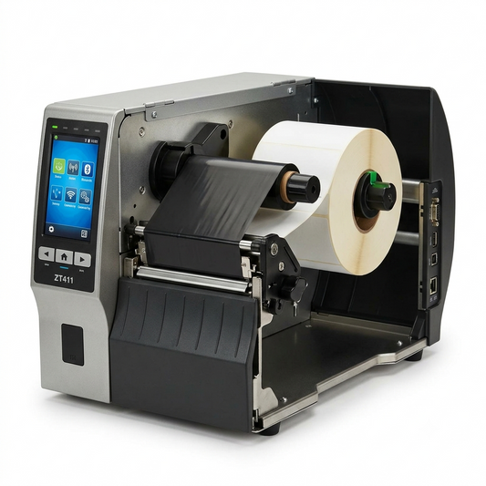 Zebra Technologies ZT411 Thermal Transfer Industrial Printer 300 dpi Print Width 4 Inches Features Serial, USB, Ethernet, and Bluetooth Connectivity ZT41143-T010000Z