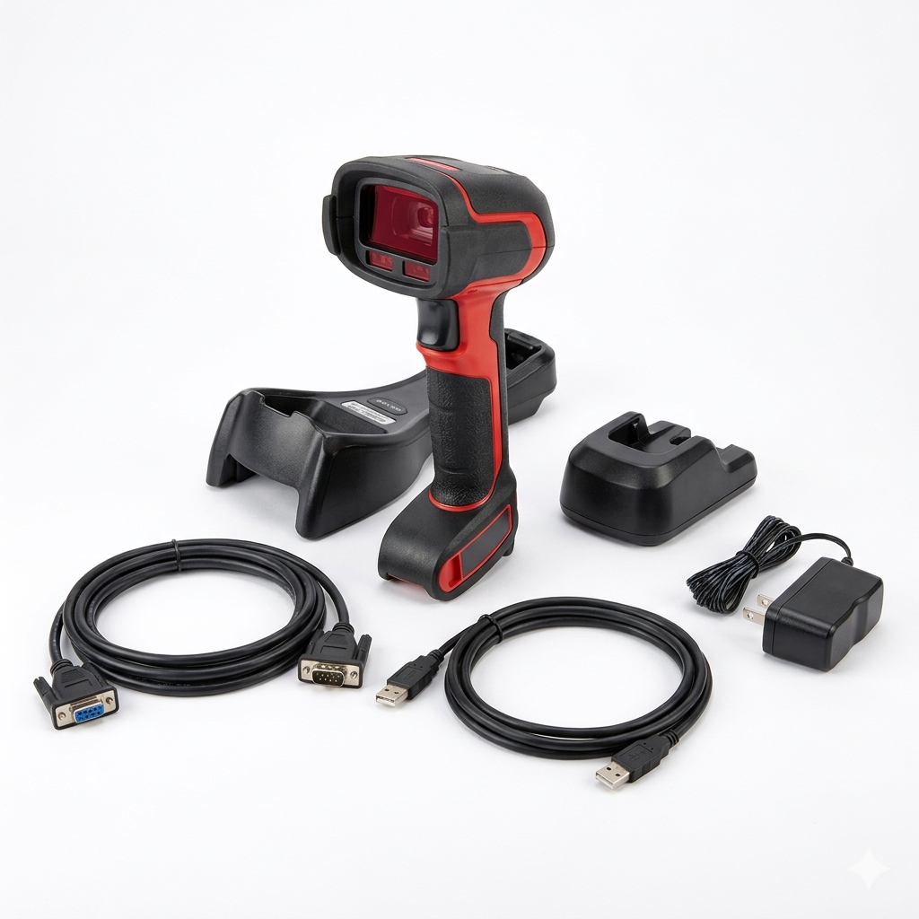 1991i-SR (Standard Range) Ultra-Rugged Industrial-Grade Cordless Bluetooth Barcode Scanner (1D, 2D, QR and PDF), Includes Power Supply, RS232 Cable and Industrial-Grade USB Cable