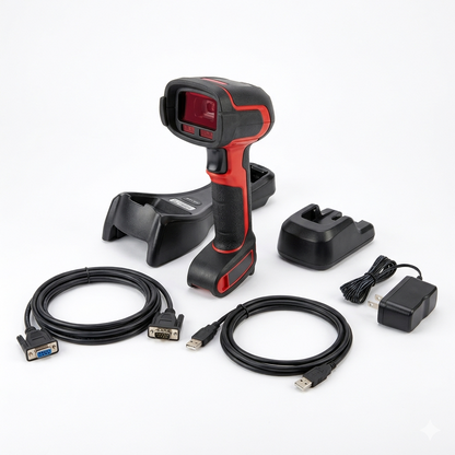 1991i-SR (Standard Range) Ultra-Rugged Industrial-Grade Cordless Bluetooth Barcode Scanner (1D, 2D, QR and PDF), Includes Power Supply, RS232 Cable and Industrial-Grade USB Cable