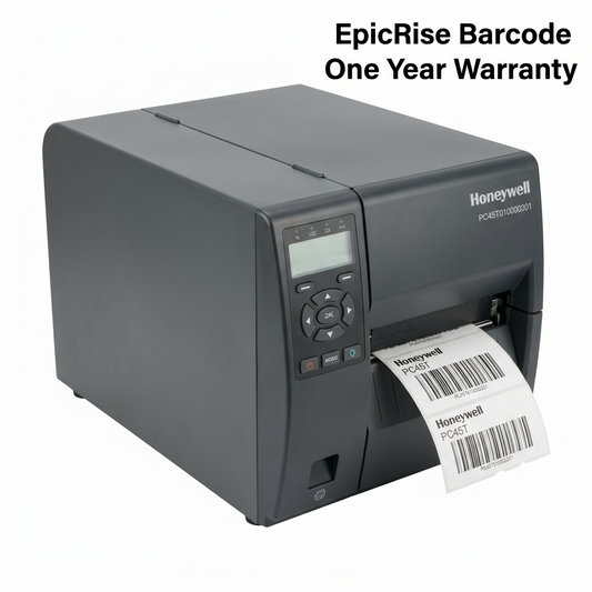 Honeywell PC45T Thermal Transfer Label Printer, Industrial Desktop Shipping & Barcode Printer, 203 DPI Ethernet/Bluetooth/WLAN, PC45T010000201 with EpicRise Barcode one Year Warranty