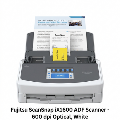 Fujitsu ScanSnap iX1600 ADF Scanner - 600 dpi Optical, White