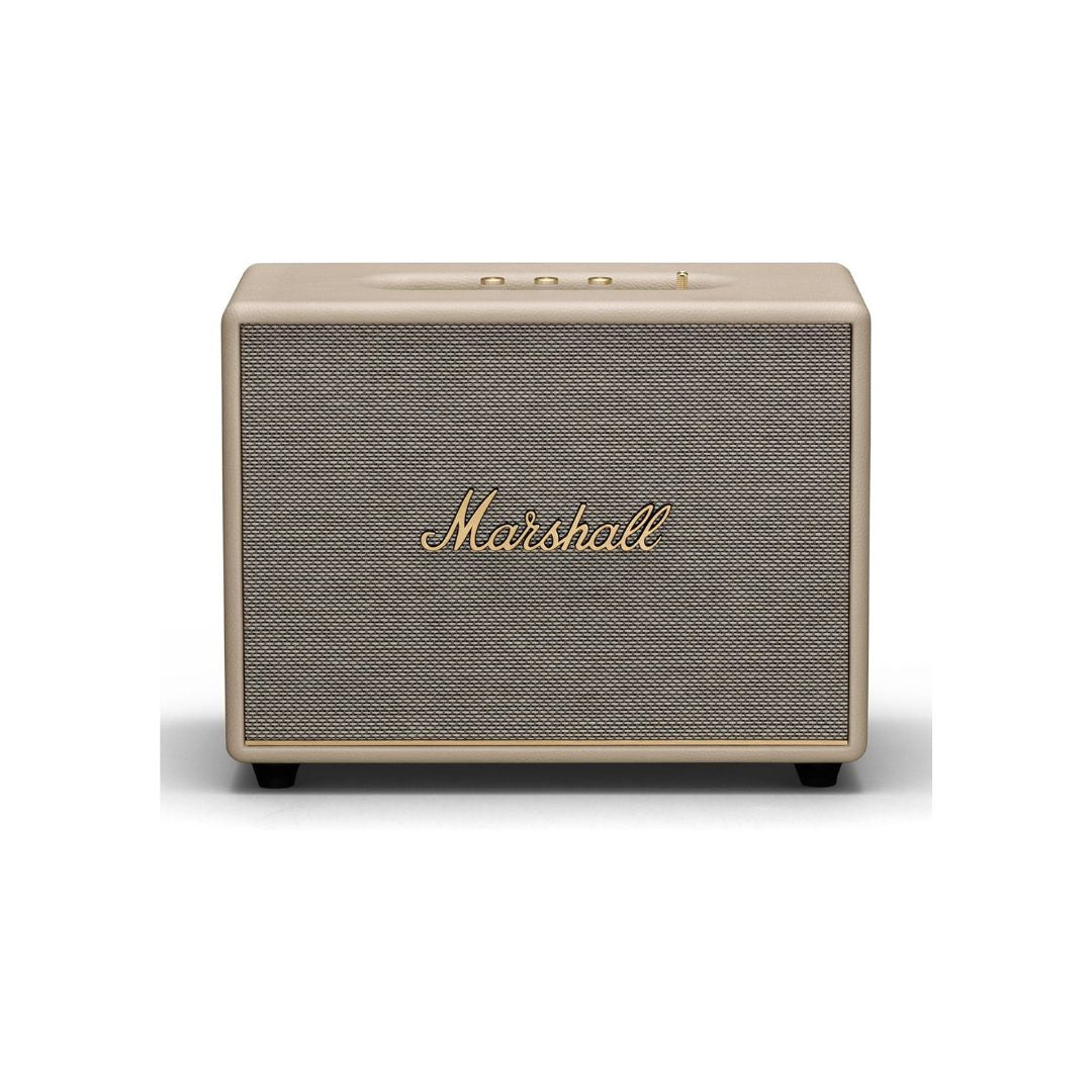 Marshall Woburn III Bluetooth Home Speaker - Loud Stereo Sound with Bass and Treble Controls | Plug-in Powered | Record Player Compatible | HDMI, RCA, 3.5mm Aux Inputs - Cream
