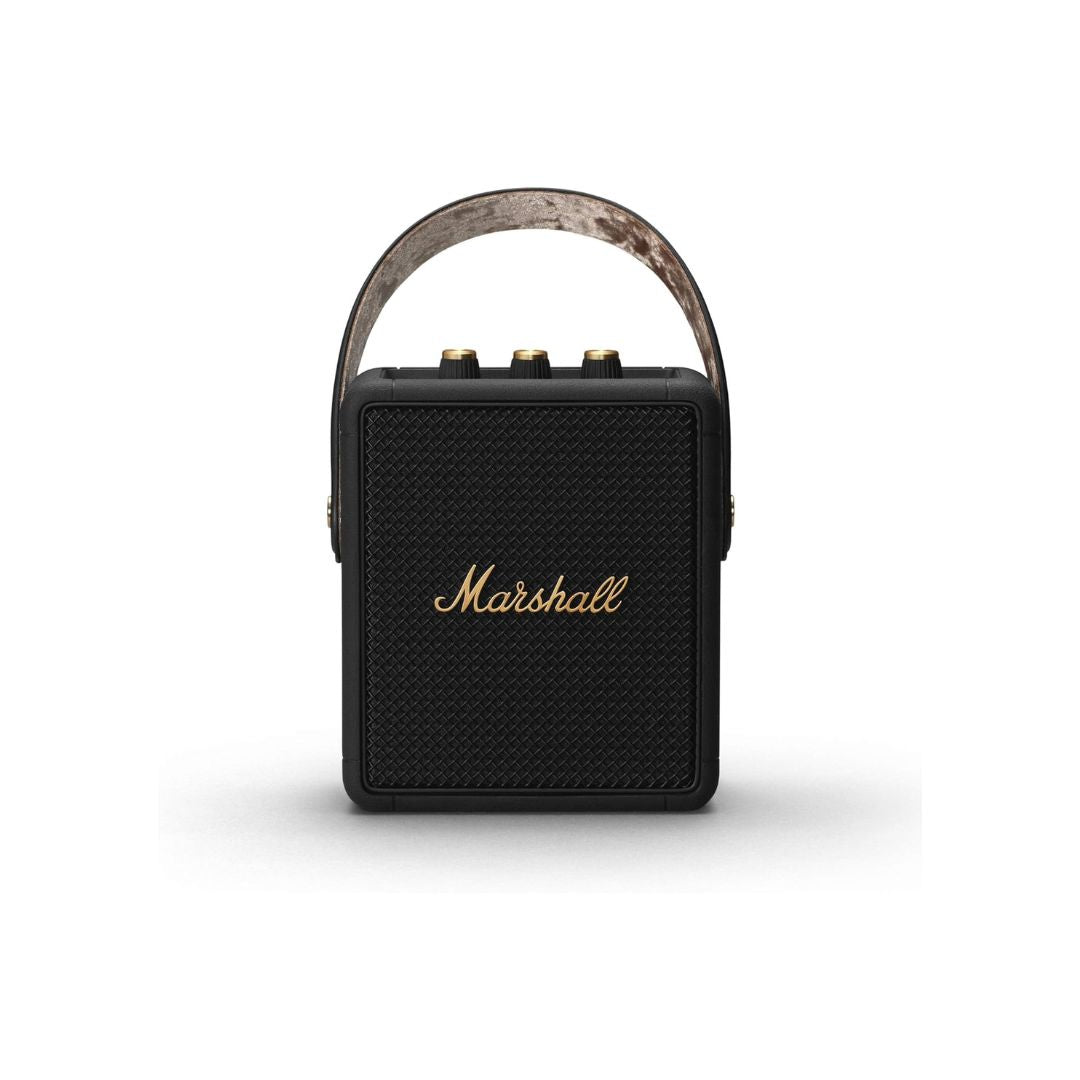 Marshall Stockwell II Portable Bluetooth Speaker, Black and Brass