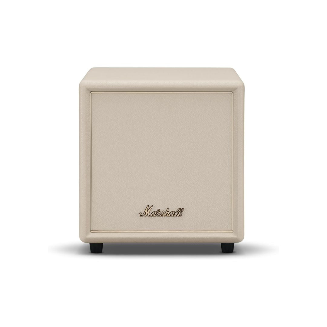 Marshall Heston Sub 200 Subwoofer - Deep Bass for TV, Movies, and Music | Bluetooth LE and RCA Mono Connectivity - Cream