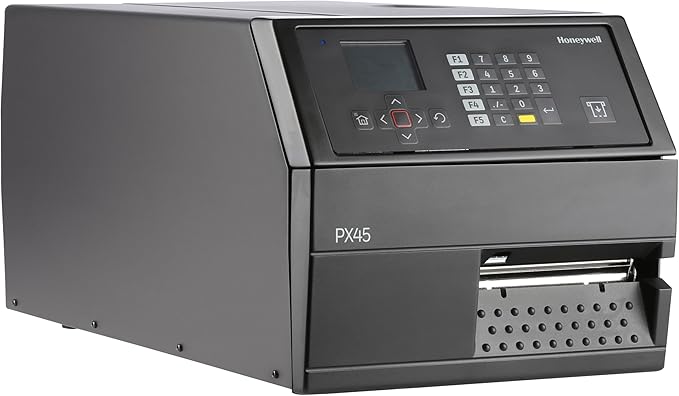 Honeywell PX45A Industrial Thermal Transfer Label Printer, 203 DPI, Ethernet Connectivity, 4" Class Barcode Label Printing, US & EU Power Cord, Model PX45A00000000200