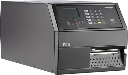 Honeywell PX45A Industrial Thermal Transfer Label Printer, 203 DPI, Ethernet Connectivity, 4" Class Barcode Label Printing, US & EU Power Cord, Model PX45A00000000200