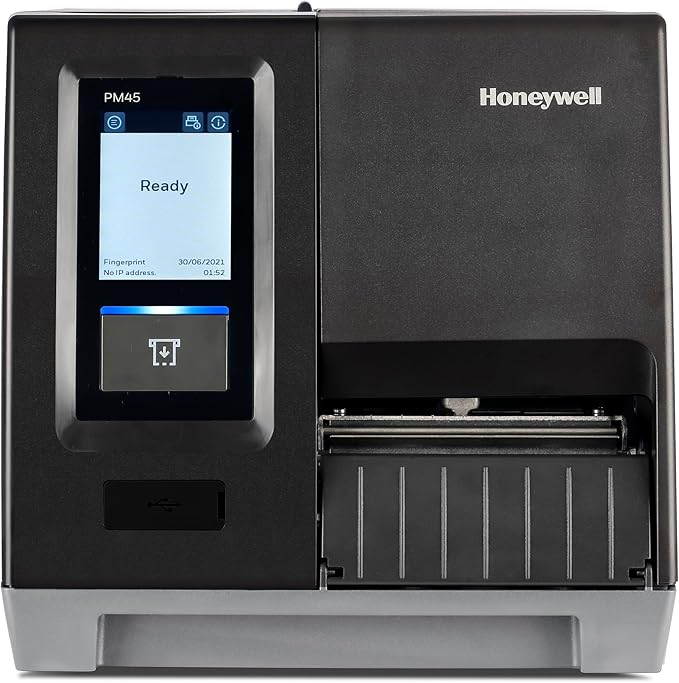 Honeywell PM45A Industrial Thermal Transfer Label Printer, 203 DPI, Full Touch Display, Ethernet, US Power Cord, Model PM45A10000000201, Includes Print Plus Service SVCPM45-WPR2
