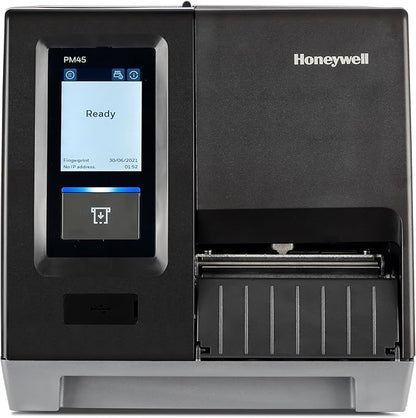 Honeywell PM45A Industrial Thermal Transfer Label Printer, 203 DPI, Full Touch Display, Ethernet, US Power Cord, Model PM45A10000000201, Includes Print Plus Service SVCPM45-WPR2