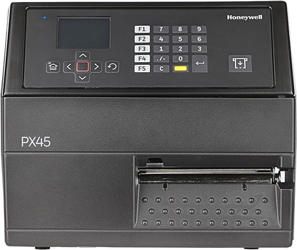 Honeywell PX45A Industrial Thermal Transfer Label Printer, 203 DPI, Ethernet Connectivity, 4" Class Barcode Label Printing, US & EU Power Cord, Model PX45A00000000200