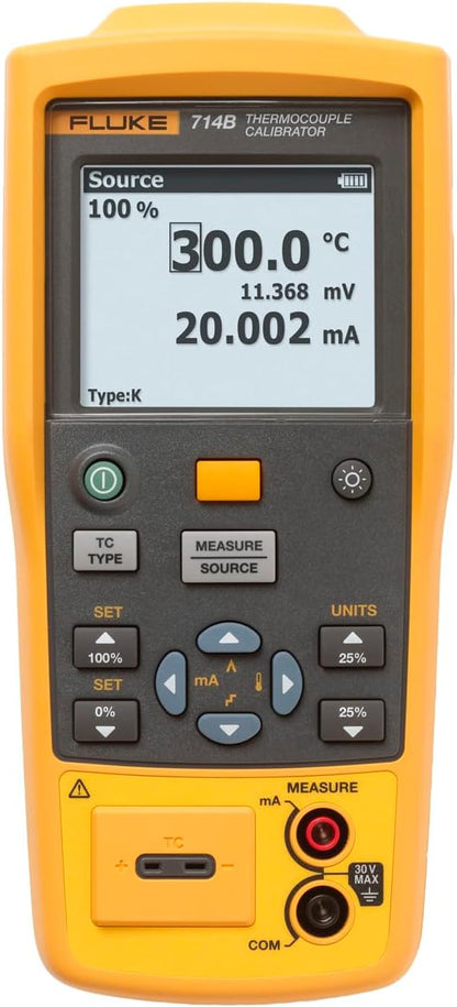 Fluke-714B Thermocouple Calibrator, Yellow/Brown/Black/Red