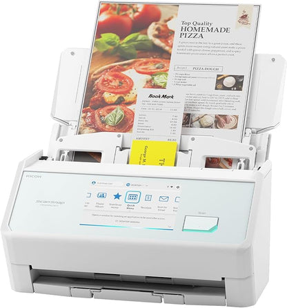 ScanSnap iX2500 Wireless or USB High-Speed Cloud Enabled Document, Photo & Receipt Scanner with Large 5" Touchscreen and 100 Page Auto Document Feeder for Mac or PC, White