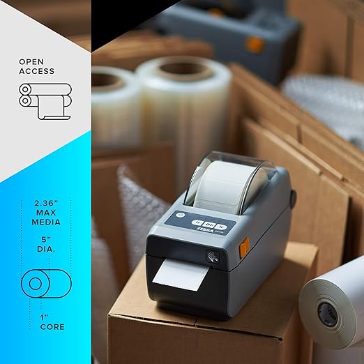 Zebra ZD410 Direct Thermal Desktop Monochrome Printer Print Width of 2 in USB Connectivity ZD41022-D01000EZ