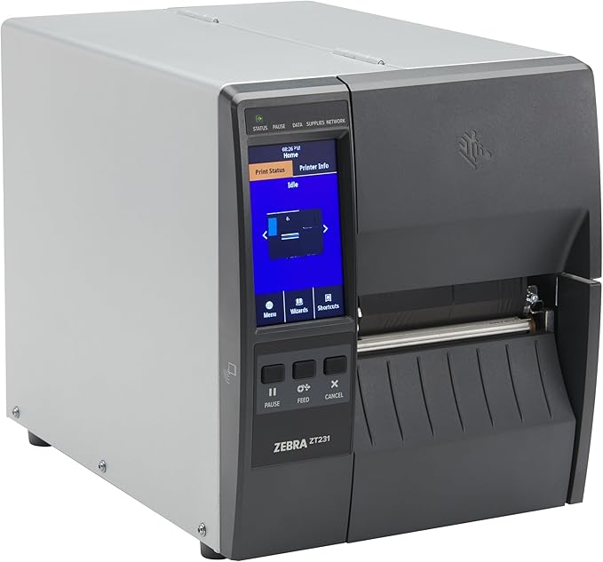 Zebra ZT231 Thermal Industrial Printer 4"| 203 DPI | No Ink Required | USB, Serial, Ethernet | Touch Color LCD | 1 Year Warranty | Thermal Transfer