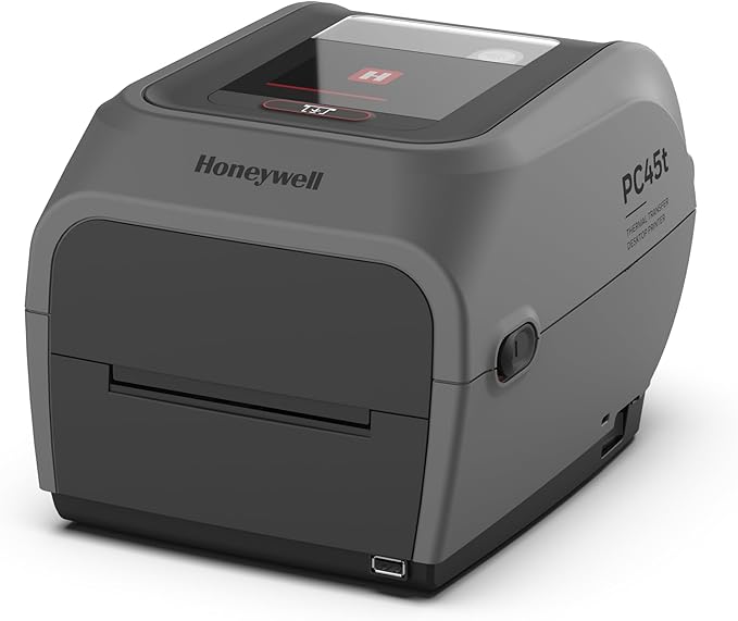Honeywell PC45T Thermal Transfer Label Printer, 300 DPI, LCD, Ethernet, Real-Time Clock, Latin Font, US Power Cord–Barcode & Shipping Label Printer for Warehouse, Retail & Fulfillment, PC45T000000301