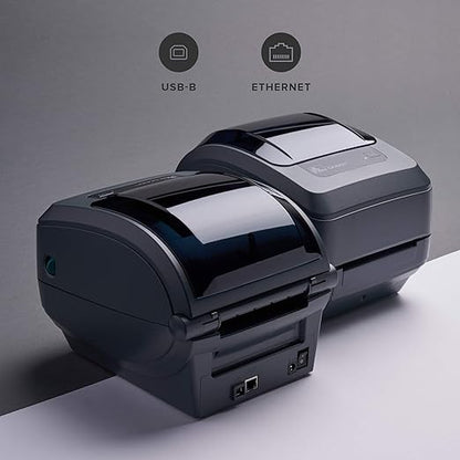 Zebra GK420t Thermal Transfer Desktop Printer Print Width of 4 in USB and Ethernet Port Connectivity GK42-102210-000