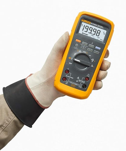 Fluke 87V MAX True-RMS Digital Multimeter, Rugged, Waterproof and Dustproof IP67 Rated, Up to 800 Hour Battery Capacity, Built-In Thermometer, Withstands Drops Up To 13 Feet, Includes TL175 Test Leads