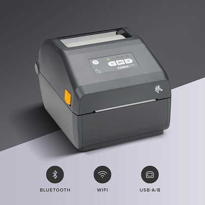 ZEBRA ZD421 Direct Thermal Desktop Printer - 203 dpi, 4" Print Width & 802.11ac Connectivity - Wireless Printer Compatible with Bluetooth, WiFi & USB-A/B - No Thermal Ribbon Required