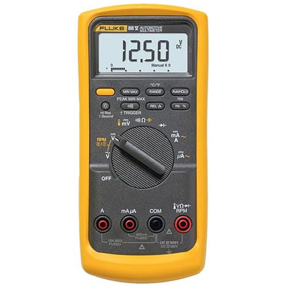 Fluke 88V Deluxe Automotive Multimeter, Troubleshoot Problems on Conventional and Hybrid Vehicles, Measures Pulse Width, and Duty Cycle