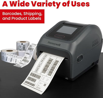 Honeywell PC45D Direct Thermal Label Printer, 4-inch Industrial Desktop Shipping & Barcode Printer, 203 DPI High-Speed Ethernet Model with Full Touchscreen, US Power Cord, PC45D000000201